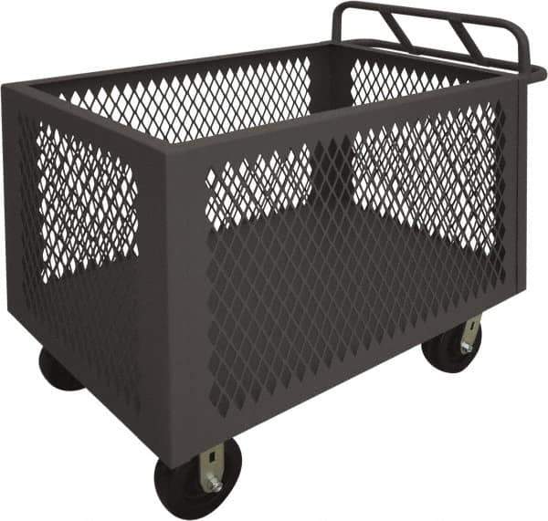 Durham - 2,000 Lb Load Capacity, Steel Box Truck - 36" Wide x 24" Long x 29-1/2" High, Gray - Exact Tool & Supply