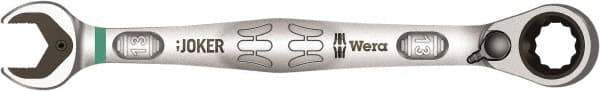 Wera - 1/2" 12 Point Combination Wrench - 15° Offset Angle, 6-13/16" OAL, Chrome Molybdenum Steel, Chrome Finish - Exact Tool & Supply