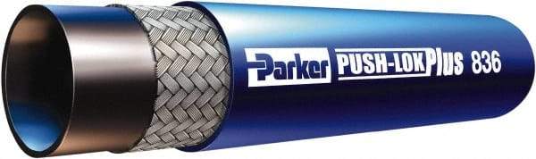 Parker - 1/4" ID x 1/2" OD CTL Push-on Air Hose - 400 Working psi, -55 to 302°F, Blue - Exact Tool & Supply
