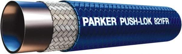 Parker - 1/4" ID x 1/2" OD CTL Push-on Air Hose - 350 Working psi, -40 to 212°F, Blue - Exact Tool & Supply