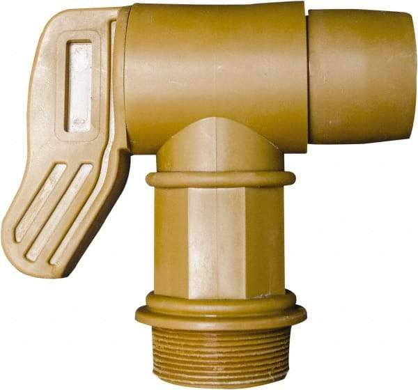 Detco - 2" NPT Plastic Rigid Drum Faucet - No Arrester, Manual Closing, 5" Long Extension - Exact Tool & Supply