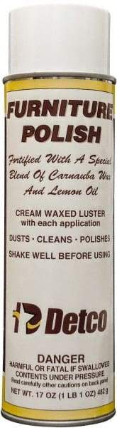 Detco - 20 fl oz Aerosol Furniture Polish - Lemon Scented, Aerosol Can Container - Exact Tool & Supply