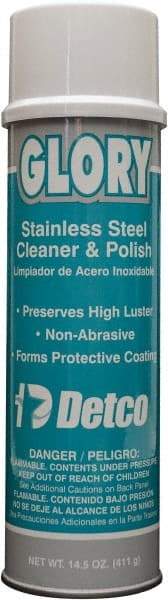 Detco - 20 fl oz Aerosol Stainless Steel Cleaner & Polish - Lemon Scented, Aerosol Can Container - Exact Tool & Supply