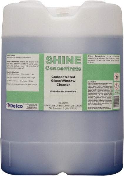 Detco - 5 Gal Drum Unscented Glass Cleaner - Concentrated, Use on Glass - Exact Tool & Supply