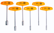 6 Piece - 3/16 - 1/2" - Ergonomic Comfort Grip T-Handle Inch Nut Driver Set - Exact Tool & Supply