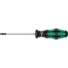 Wera - T15 Tamper Resistant Torx Driver - 12" Blade Length, 16-17/32" OAL, Ergonomic Handle, Chrome Plated Steel - Exact Tool & Supply
