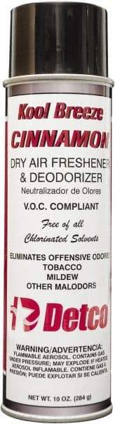 Detco - 20 oz Aerosol Can Deodorizer - Aerosol, Cinnamon Scent, Environmentally Safe - Exact Tool & Supply