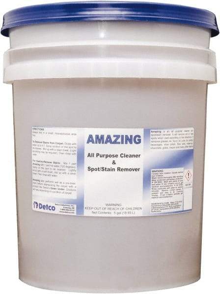 Detco - 5 Gal Bucket Spot/Stain Cleaner - Liquid, Butyl-Based, Unscented - Exact Tool & Supply