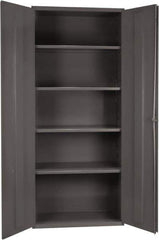 Durham - 4 Shelf Locking Storage Cabinet - Steel, 36" Wide x 24" Deep x 84" High, Gray - Exact Tool & Supply