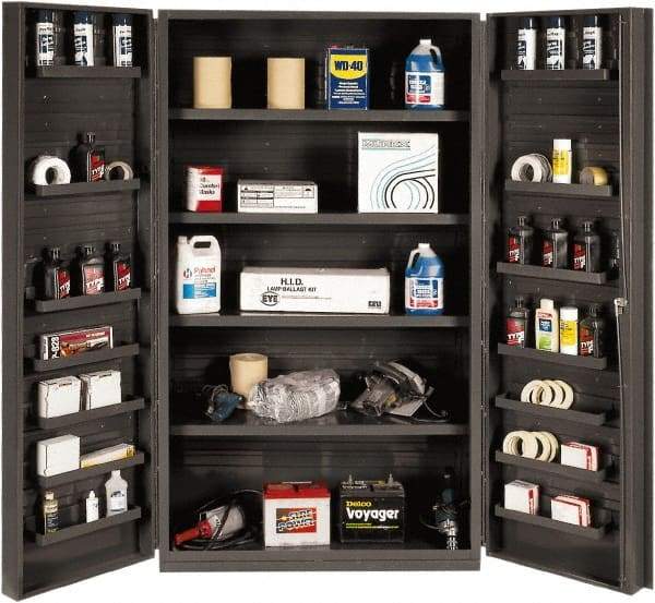 Durham - 4 Shelf Locking Storage Cabinet - Steel, 24" Wide x 24" Deep x 84" High, Gray - Exact Tool & Supply