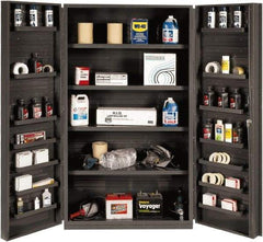 Durham - 4 Shelf Locking Storage Cabinet - Steel, 24" Wide x 24" Deep x 84" High, Gray - Exact Tool & Supply