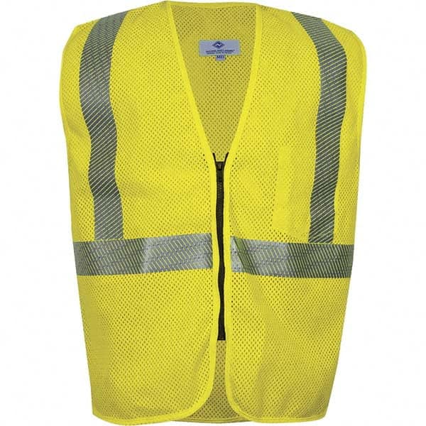 National Safety Apparel - Size XL Flame Resistant/Retardant Yellow Mesh Public Safety High Visibility Vest - Exact Tool & Supply