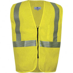 National Safety Apparel - Size S Flame Resistant/Retardant Yellow Mesh Public Safety High Visibility Vest - Exact Tool & Supply