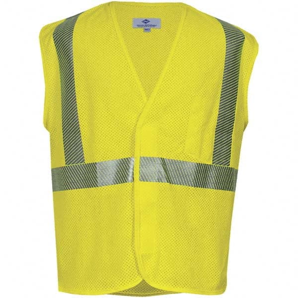 National Safety Apparel - Size XL Flame Resistant/Retardant Yellow Mesh Public Safety High Visibility Vest - Exact Tool & Supply