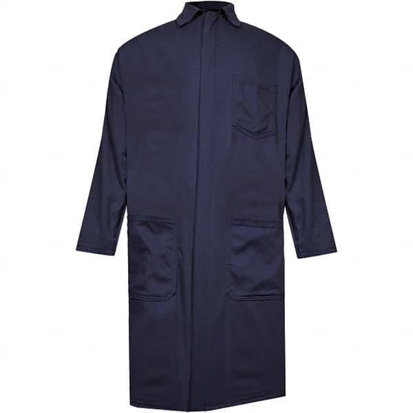 National Safety Apparel - Smocks & Lab Coats; Garment Style: Lab Coat ; Garment Type: Dual Hazard; Flame Resistant/Retardant ; Material: Cotton; Nylon ; Size: X-Large ; Color: Navy ; Hazardous Protection Level: HRC 2 - Exact Tool & Supply