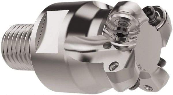 Seco - 32mm Cutting Diam, 16mm Shank Diam, 6mm Max Depth of Cut, Combimaster Indexable Copy End Mill - 3 Inserts, RNMU12.. Insert, R217.28 Toolholder, Steel, Through Coolant - Exact Tool & Supply