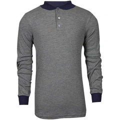 National Safety Apparel - Size XL Gray Flame Resistant/Retardant Long Sleeve T-Shirt - Exact Tool & Supply