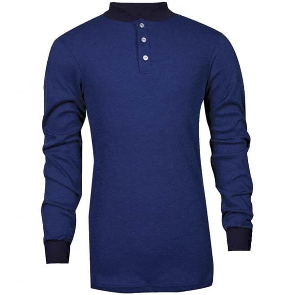 National Safety Apparel - Size 2XL Royal Blue Flame Resistant/Retardant Long Sleeve T-Shirt - Exact Tool & Supply