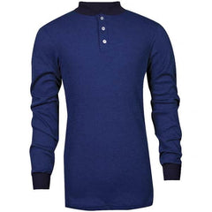 National Safety Apparel - Size S Royal Blue Flame Resistant/Retardant Long Sleeve T-Shirt - Exact Tool & Supply