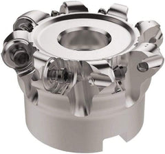 Seco - 63mm Cut Diam, 6mm Max Depth, 22mm Arbor Hole, 8 Inserts, RNMU12.. Insert Style, Indexable Copy Face Mill - R220.28 Cutter Style, 10,000 Max RPM, 40mm High, Through Coolant, Series R220 - Exact Tool & Supply