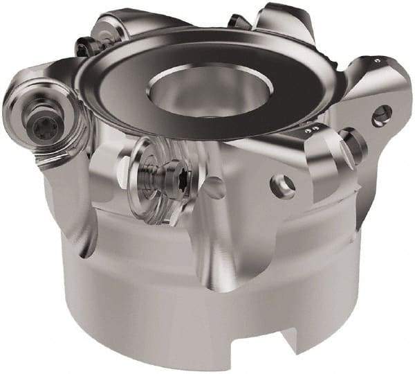 Seco - 63mm Cut Diam, 6mm Max Depth, 22mm Arbor Hole, 6 Inserts, RNMU12.. Insert Style, Indexable Copy Face Mill - R220.28 Cutter Style, 11,200 Max RPM, 40mm High, Through Coolant, Series R220 - Exact Tool & Supply