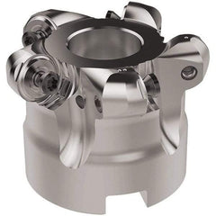 Seco - 52mm Cut Diam, 6mm Max Depth, 22mm Arbor Hole, 5 Inserts, RNMU12.. Insert Style, Indexable Copy Face Mill - R220.28 Cutter Style, 12,300 Max RPM, 40mm High, Through Coolant, Series R220 - Exact Tool & Supply