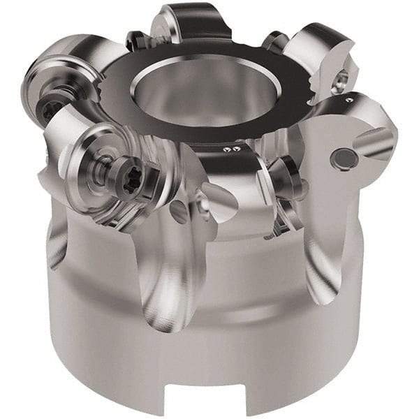 Seco - 50mm Cut Diam, 6mm Max Depth, 22mm Arbor Hole, 6 Inserts, RNMU12.. Insert Style, Indexable Copy Face Mill - R220.28 Cutter Style, 12,500 Max RPM, 40mm High, Through Coolant, Series R220 - Exact Tool & Supply