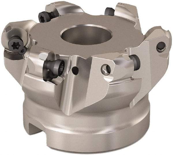 Seco - 63mm Cut Diam, 6mm Max Depth, 22mm Arbor Hole, 6 Inserts, RP..12.. Insert Style, Indexable Copy Face Mill - R220.29 Cutter Style, 11,200 Max RPM, 40mm High, Through Coolant, Series R220 - Exact Tool & Supply