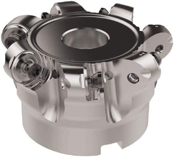 Seco - 2-1/2" Cut Diam, 6mm Max Depth, 3/4" Arbor Hole, 7 Inserts, RNMU12.. Insert Style, Indexable Copy Face Mill - R220.28 Cutter Style, 11,200 Max RPM, 1-1/2 High, Through Coolant, Series R220 - Exact Tool & Supply