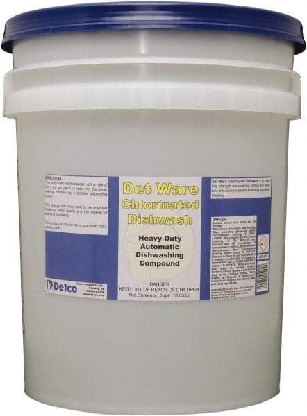 Detco - 5 Gal Pail Automatic Dishwashing Liquid - Unscented - Exact Tool & Supply
