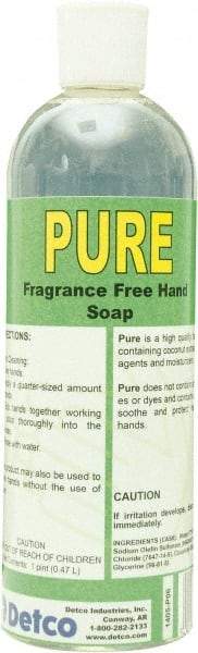 Detco - 16 oz Bottle Liquid Hand Cleaner - Pale Yellow, Fragrance Free Scent - Exact Tool & Supply