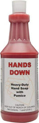Detco - 32 oz Squeeze Bottle Gel Hand Cleaner with Grit - Red, Cherry Scent - Exact Tool & Supply