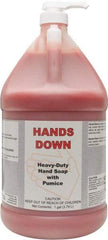 Detco - 1 Gal Pump Bottle Gel Hand Cleaner with Grit - Red, Cherry Scent - Exact Tool & Supply
