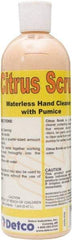 Detco - 16 oz Squeeze Bottle Cream Hand Cleaner with Grit - Orange (Color), Citrus Scent - Exact Tool & Supply