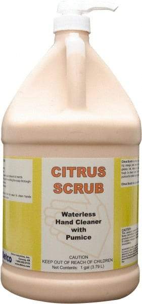 Detco - 1 Gal Pump Bottle Cream Hand Cleaner with Grit - Orange (Color), Citrus Scent - Exact Tool & Supply