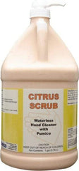 Detco - 1 Gal Pump Bottle Cream Hand Cleaner with Grit - Orange (Color), Citrus Scent - Exact Tool & Supply