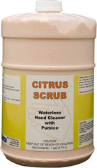 Detco - 1 Gal Bottle Cream Hand Cleaner with Grit - Orange (Color), Citrus Scent - Exact Tool & Supply