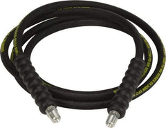 Enerpac - 1/4" Inside Diam x 3/8 NPT 10' Hydraulic Pump Hose - 10,000 psi, 3/8 NPTF Male Opposite End, Rubber - Exact Tool & Supply