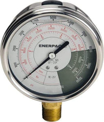 Enerpac - Hydraulic Pressure Gages & Adapters Type: Liquid-Filled Gauge Pressure Rating: 0 - 10000 - Exact Tool & Supply