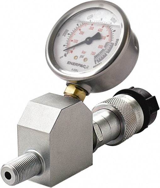Enerpac - Hydraulic Pressure Gages & Adapters Type: Liquid-Filled Gauge Pressure Rating: 0 - 10000 - Exact Tool & Supply