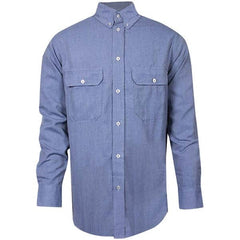 National Safety Apparel - Size XL Light Blue Flame Resistant/Retardant Long Sleeve Button Down Shirt - Exact Tool & Supply