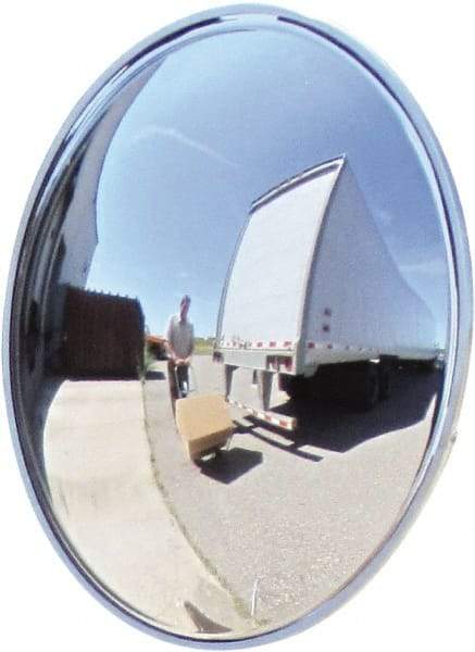 Se-Kure Domes&Mirrors - Indoor Round Convex Safety, Traffic & Inspection Mirrors - Acrylic Lens, Hardboard Backing, 24" Diam, 72' Max Covered Distance - Exact Tool & Supply