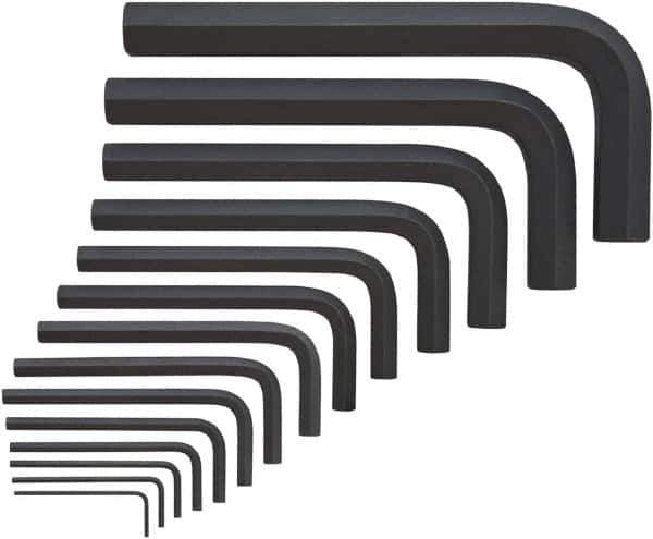 Bondhus - 14 Piece, L-Key Mini Hex Key Set - 2 to 19mm Range, Protanium High Torque Steel - Exact Tool & Supply