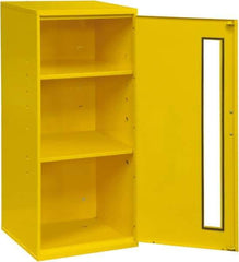 Durham - 2 Shelf Wall Storage Cabinet - Steel, 13-3/4" Wide x 12-3/4" Deep x 30" High, Yellow - Exact Tool & Supply