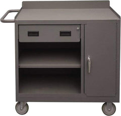 Durham - 1,200 Lb Capacity, 18" Wide x 36" Long x 39-3/4" High Mobile Cart - 1 Door, 1 Drawer, 2 Shelf, Steel, 2 Rigid/2 Swivel Casters - Exact Tool & Supply