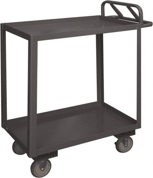 Durham - 1,200 Lb Capacity, 24" Wide x 48" Long x 37-5/8" High Service Cart - 2 Shelf, Steel, 2 Rigid/2 Swivel Casters - Exact Tool & Supply