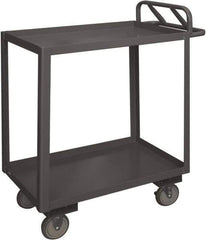 Durham - 1,200 Lb Capacity, 24" Wide x 48" Long x 37-5/8" High Service Cart - 2 Shelf, Steel, 2 Rigid/2 Swivel Casters - Exact Tool & Supply