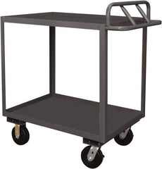 Durham - 3,600 Lb Capacity, 24" Wide x 48" Long x 37-5/8" High Service Cart - 2 Shelf, Steel, 2 Rigid/2 Swivel Casters - Exact Tool & Supply