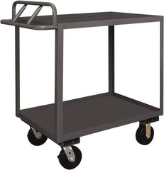 Durham - 3,600 Lb Capacity, 18" Wide x 36" Long x 37-5/8" High Service Cart - 2 Shelf, Steel, 2 Rigid/2 Swivel Casters - Exact Tool & Supply