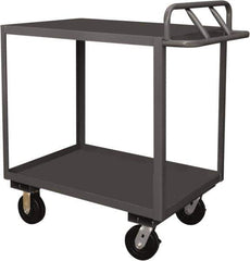 Durham - 3,600 Lb Capacity, 18" Wide x 30" Long x 39" High Service Cart - 2 Shelf, Steel, 2 Rigid/2 Swivel Casters - Exact Tool & Supply
